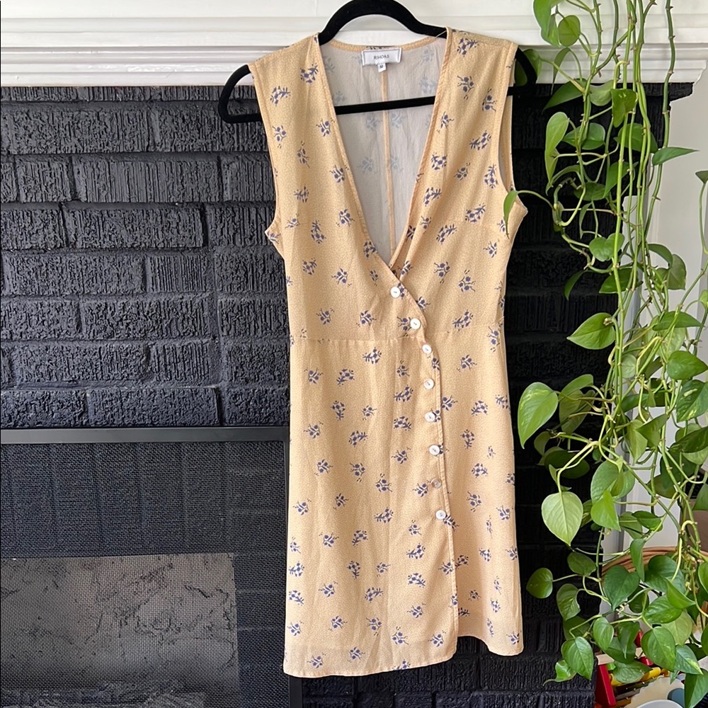 Yellow Sleeveless Wrap Mini Sundress
